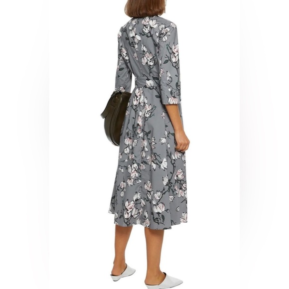 Max Mara Women's Grey Lacca Floral Printed Cotton A Line Dress - Picture 4 of 11
